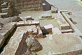 Pisac, archeological complex, water channels carved in the stone